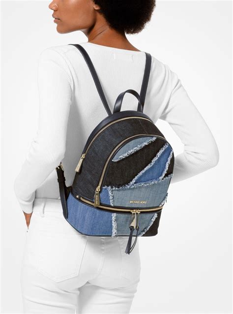 michael michael kors rhea signature denim backpack|Michael Kors clear backpack.